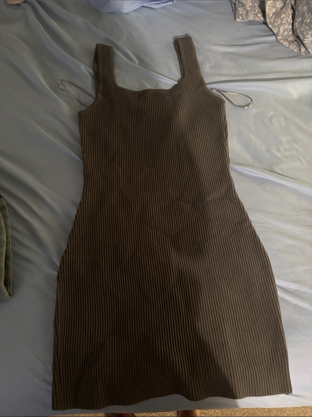 Love Tree Brown Ribbed Mini Dress - Picture 3 of 3